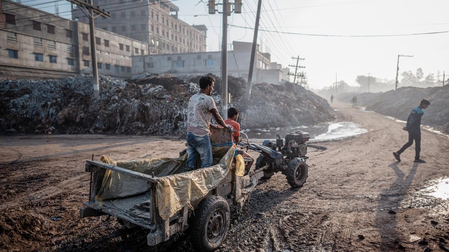 Bild från garverierna utanför Dhaka, Bangladesh